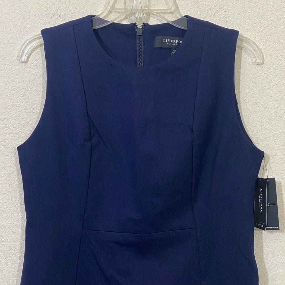 LIVERPOOL Sleeveless Knit Sheath Dress NAVY Women's Size 4/27